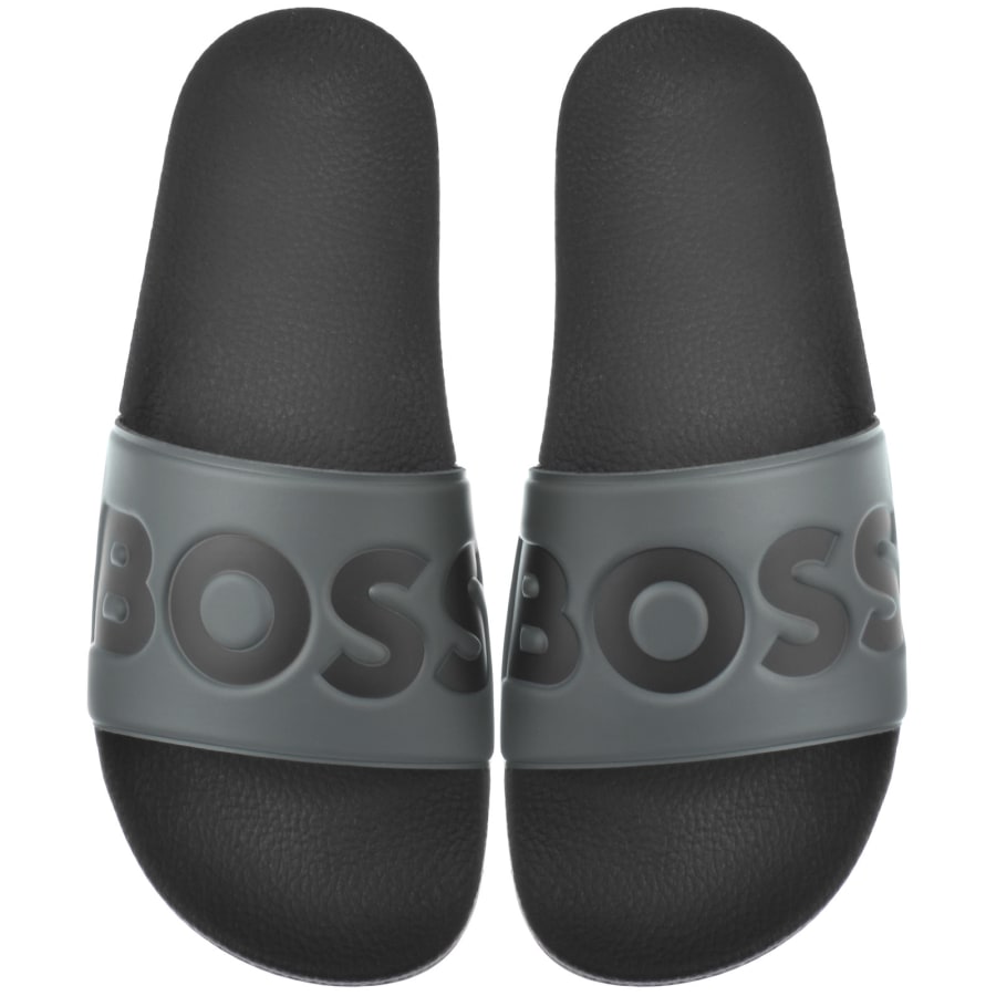 Hugo boss grey sliders sales